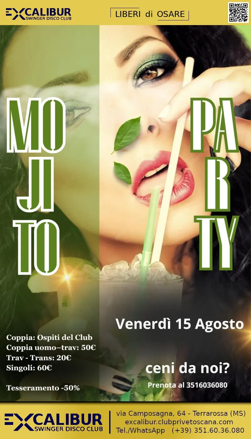 Swinger club prive evento Mojito Party night